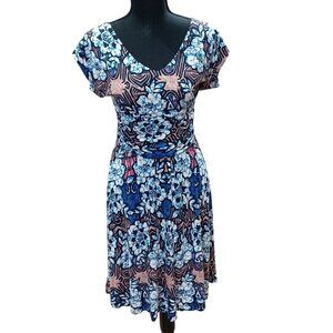 Anthropologie Meadow Rue Floral Print Short Sleeve Dress Size XSP Floral
